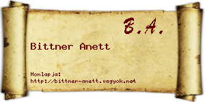 Bittner Anett névjegykártya